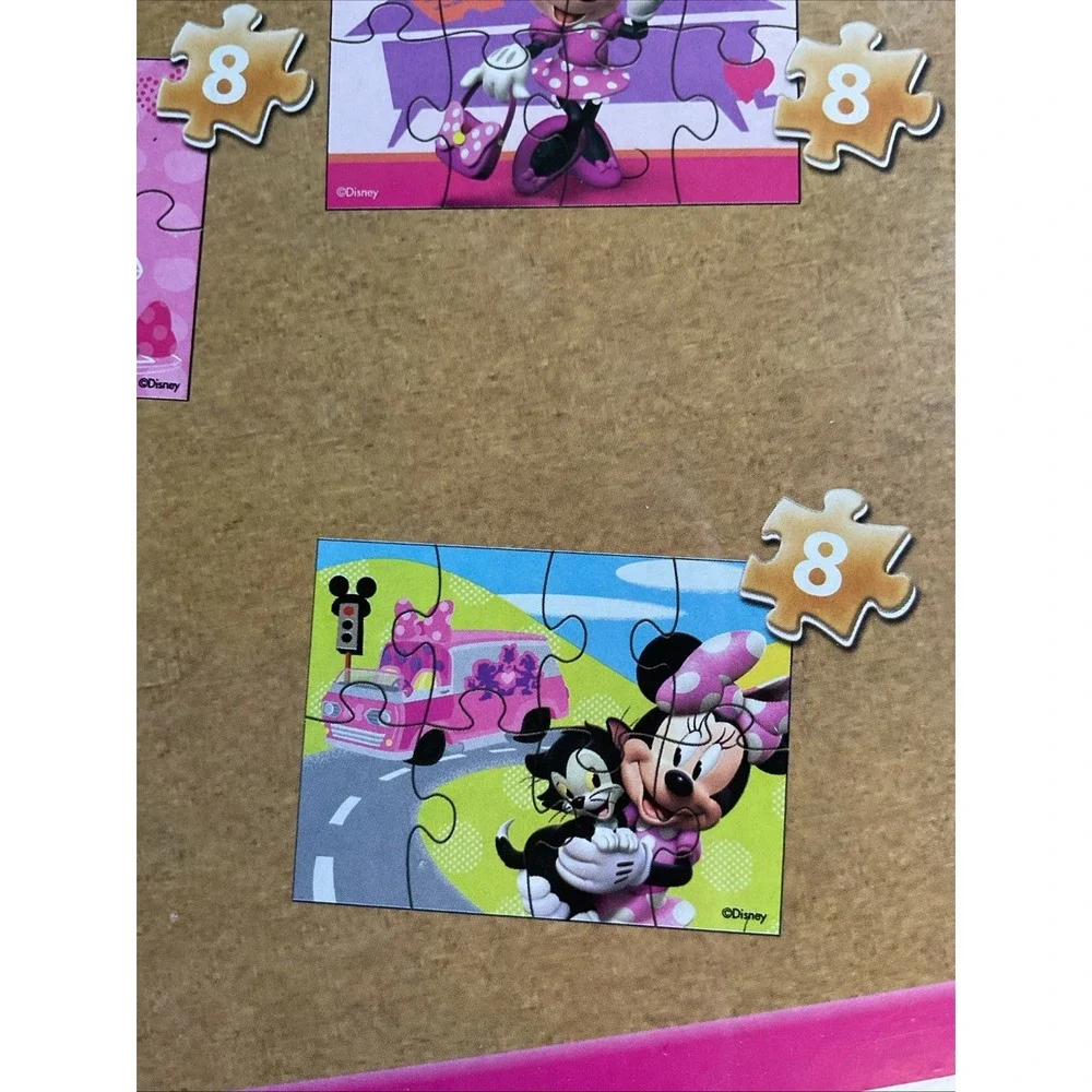 Minnie Mouse Puzzle Set of 5 Wood Puzzles Disney Junior Kids Present In Wood Box